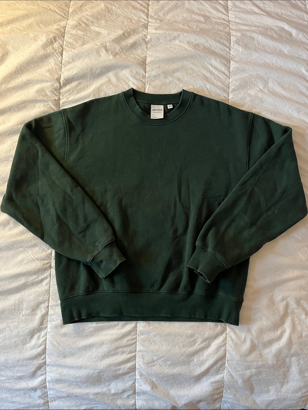 Aritzia Women's Crewneck Sweatshirt in Forest Green
